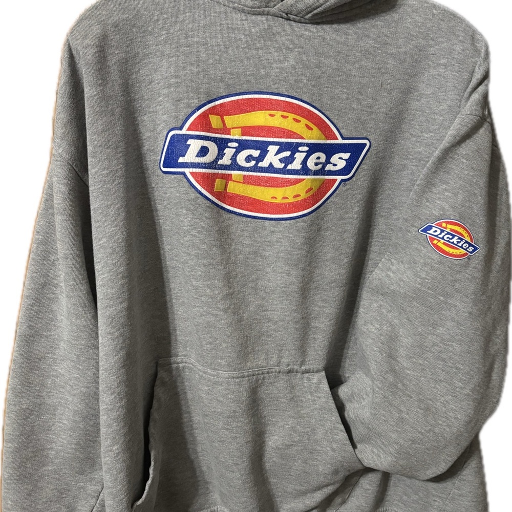 Dickies Hoodie Size XL Men’s Gray Sweatshirt Logo Hooded - Vintage worn